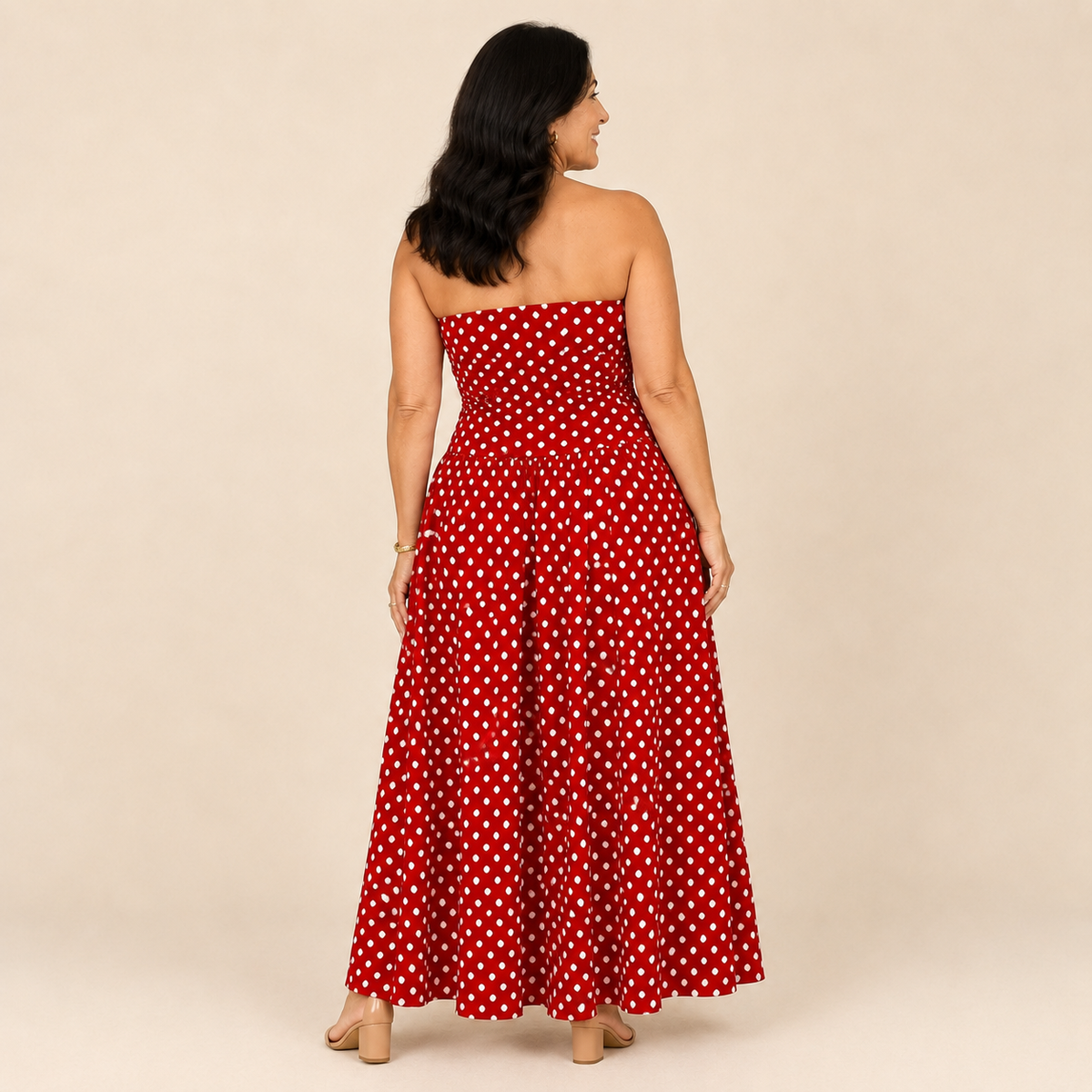 CARMEN | Vestido largo de lunares elegante
