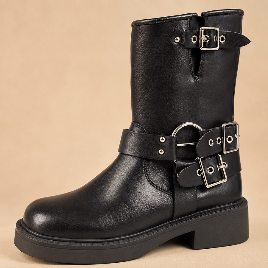 MARTA | Botas Biker Elegantes con Hebillas
