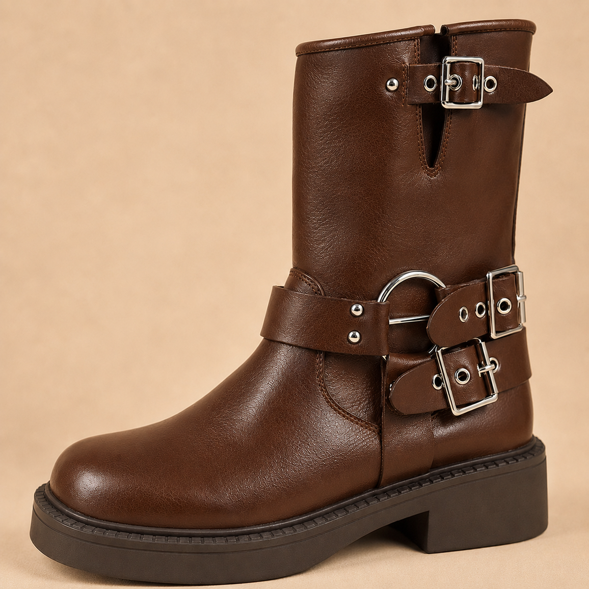 MARTA | Botas Biker Elegantes con Hebillas