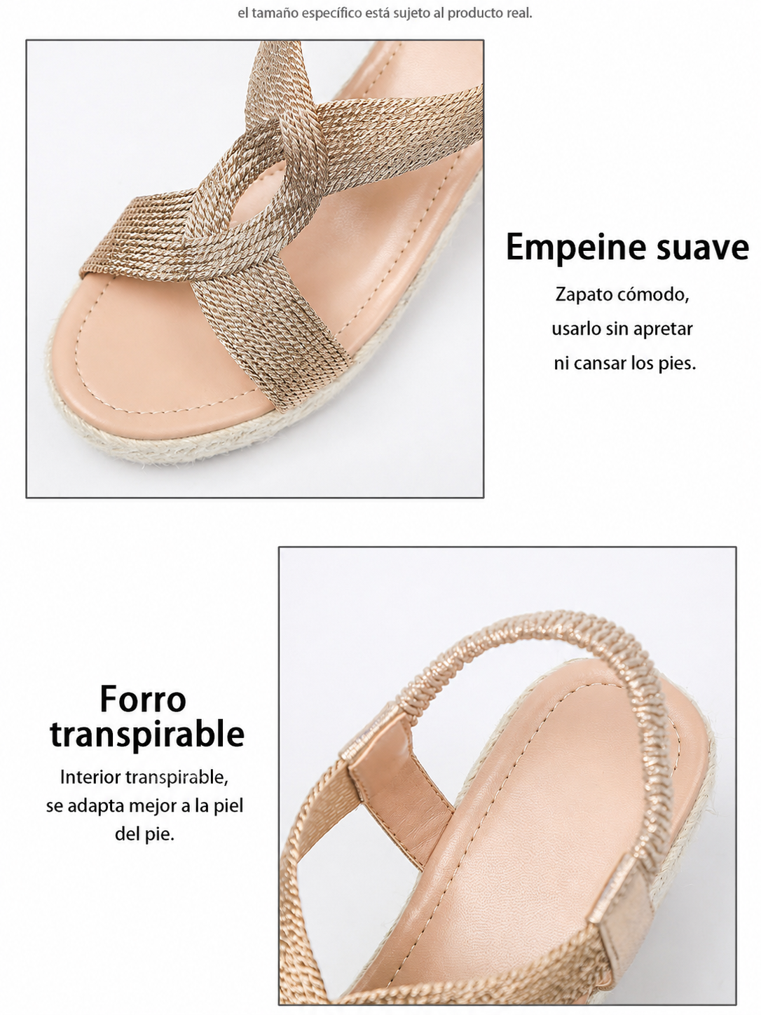 Aroa | sandalias de cuña con acabado trenzado