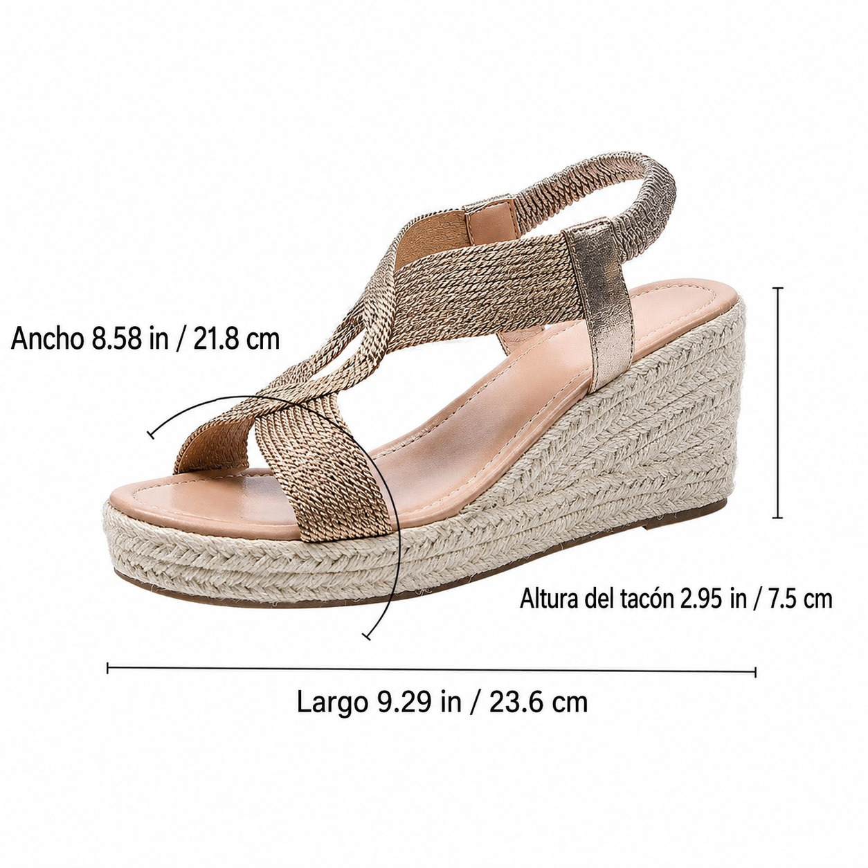 Aroa | sandalias de cuña con acabado trenzado