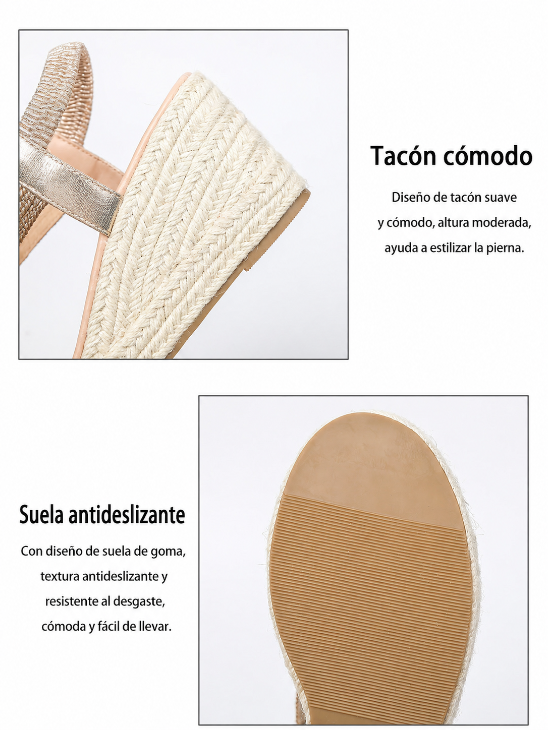 Aroa | sandalias de cuña con acabado trenzado