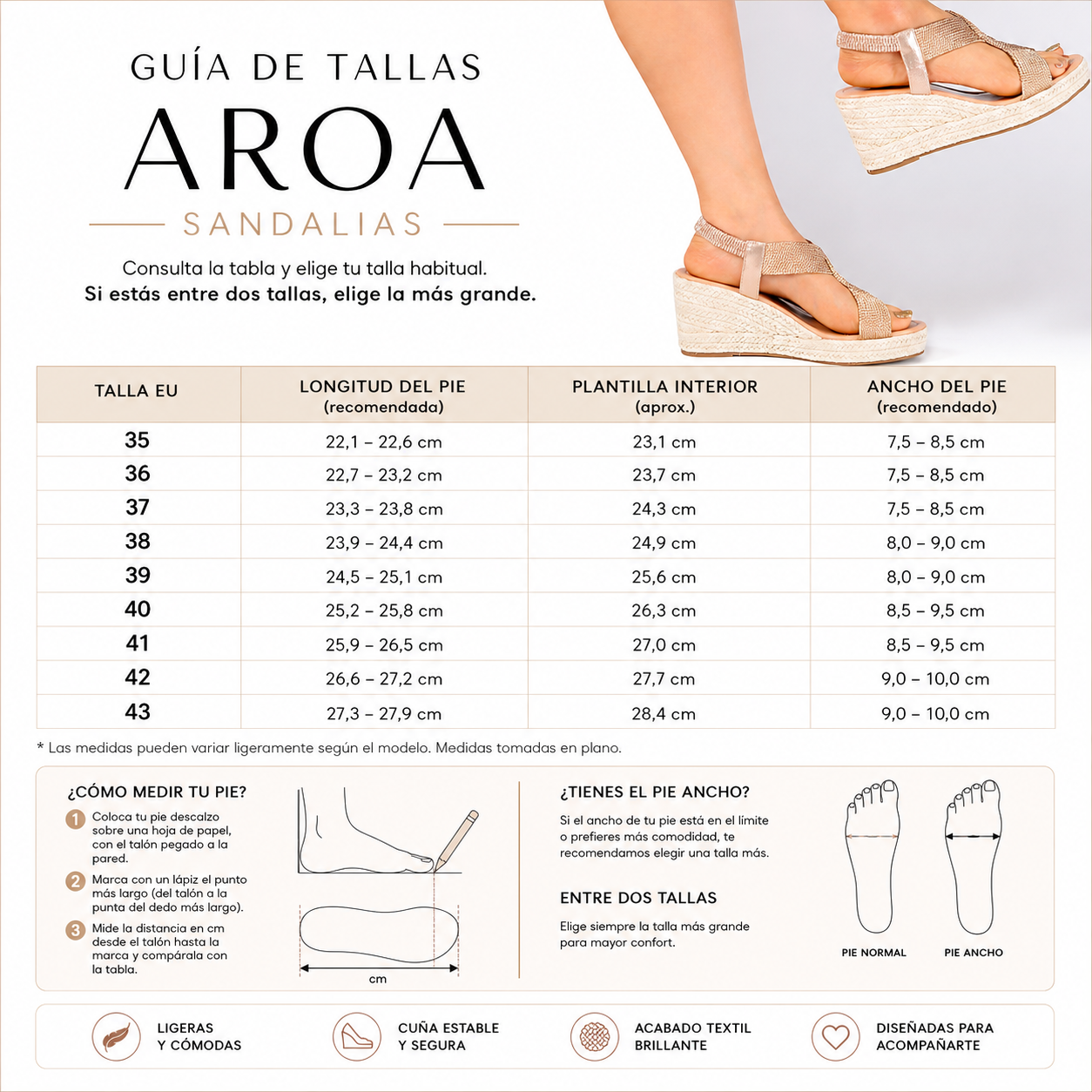 Aroa | sandalias de cuña con acabado trenzado
