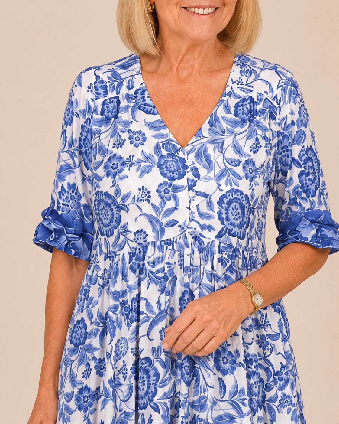 Pilar | Vestido Midi Floral con Escote en V
