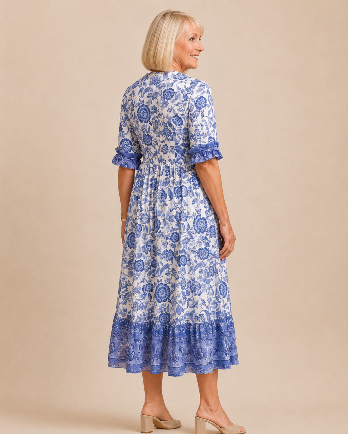 Pilar | Vestido Midi Floral con Escote en V